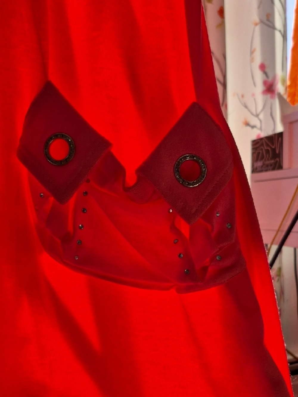 Large RED CORAL Sleeveless Asymmetrical Soft & Stretchy Tunic Top + Pocket